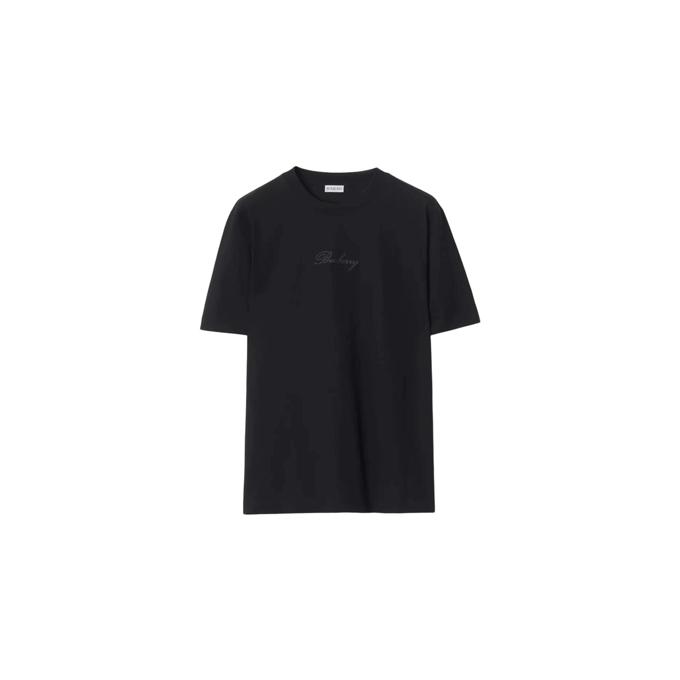 BURBERRY CHECK CURSIVE LOGO COTTON T-SHIRT 81191831